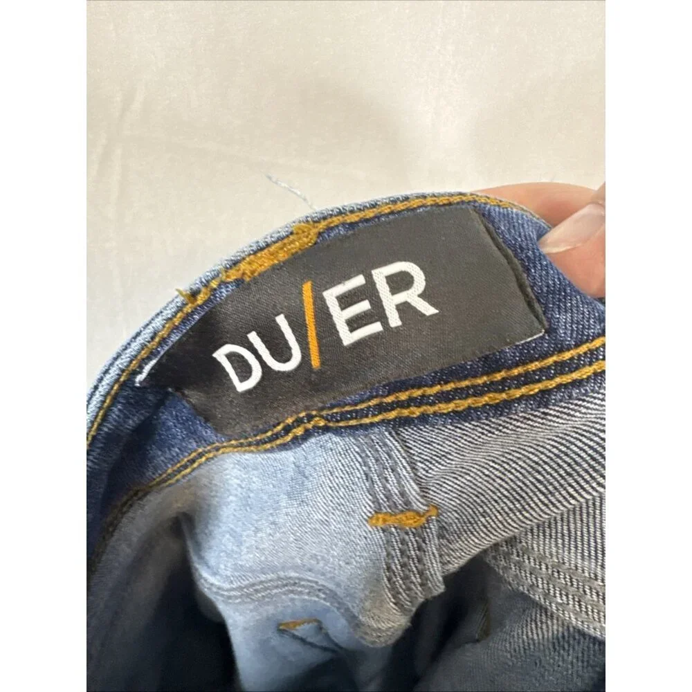 DUER Performance Denim Jeans Stretch Blue Wash 40x27 Hemmed‎